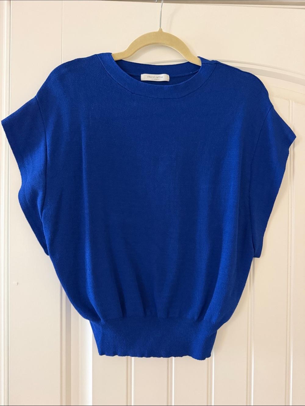 Cobalt Blue Short Sleeve Knit Top - Unbranded